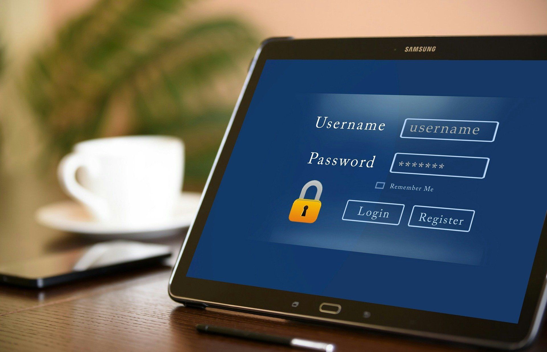 Photo of a security password screen with username and password login