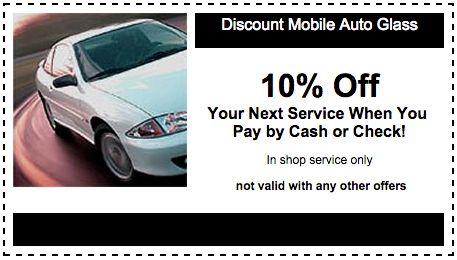 10% Off Discount Mobile Auto Glass Coupon