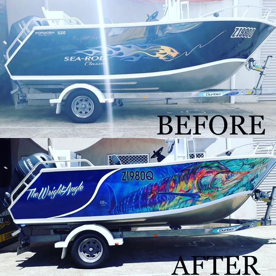 Boat Print Before and After — DNA Signs in Brisbane, QLD
