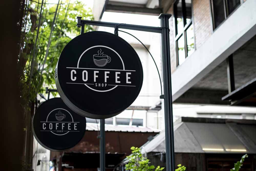 Coffee Shop Signage Outside A Restaurant