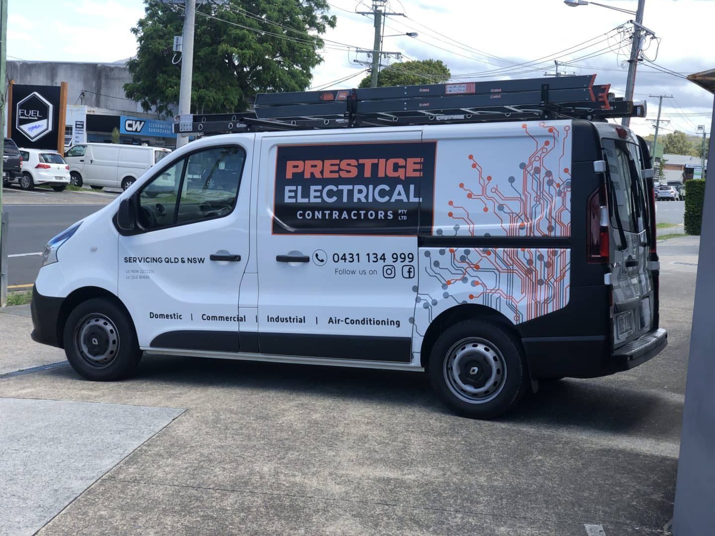 Prestige Electrical Van — DNA Signs in Burleigh Heads, QLD