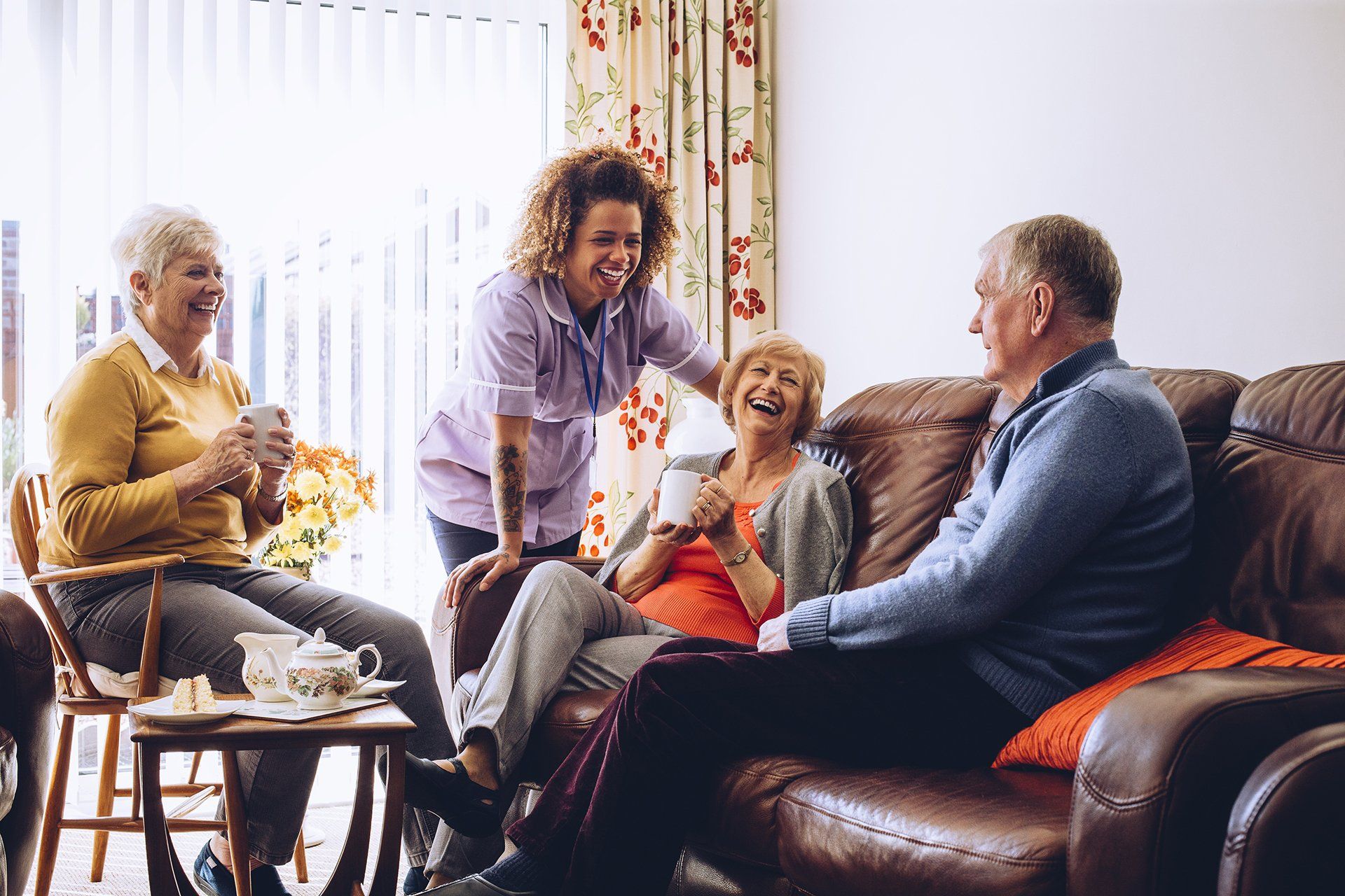Happy Elderly on Living Room — Lexington, KY — Kentucky Guardianship Association