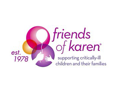 The logo for friends of karen supporting critically ill children and their families.