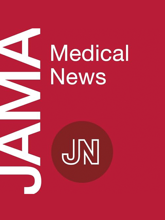 A red background with white text that says medical news jn