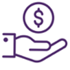 A hand is holding a dollar sign in its palm.