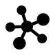 A black silhouette of a molecule on a white background.