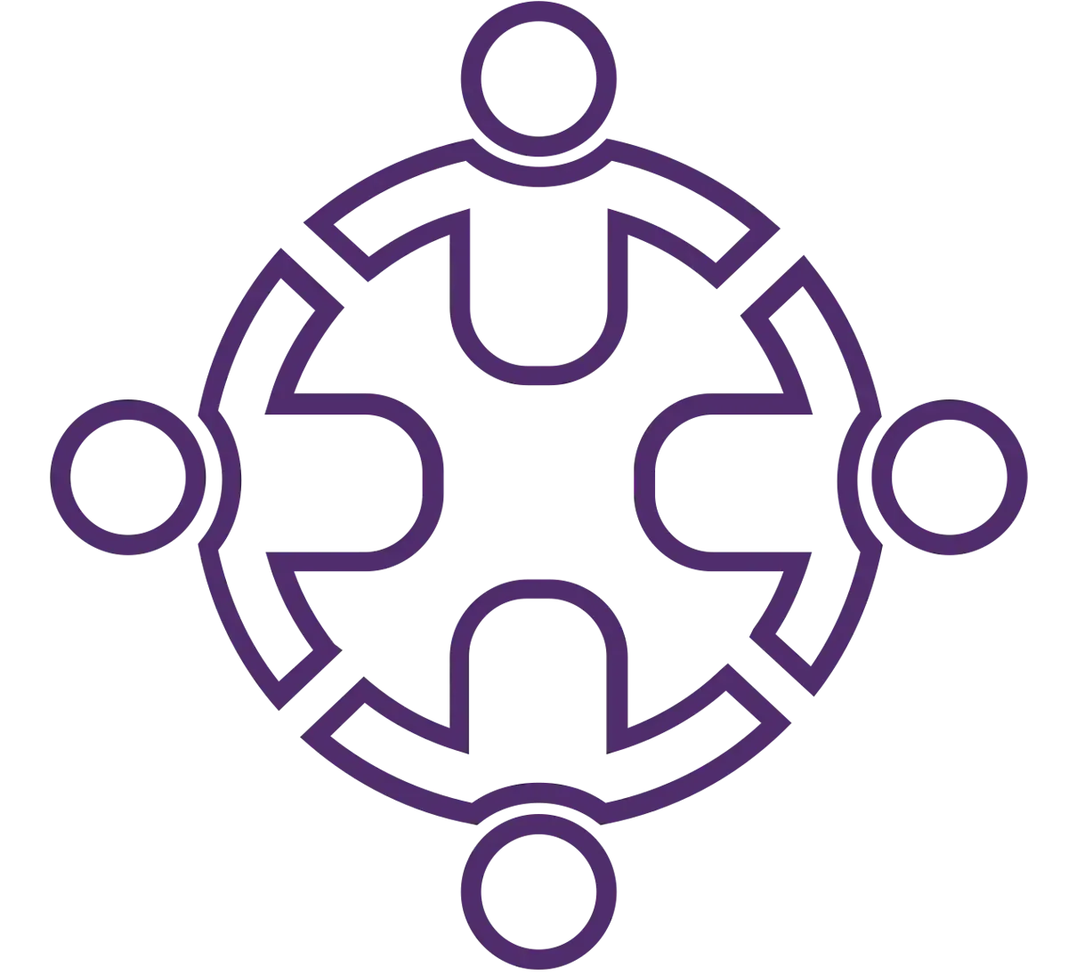 A group of people are standing in a circle holding hands.
