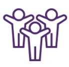 A group of people standing next to each other with their arms outstretched.