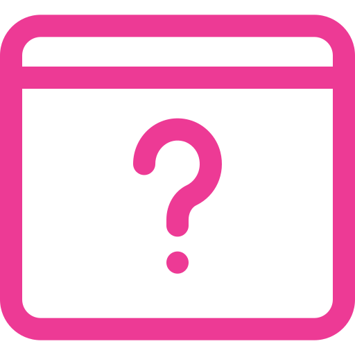 A pink icon with a question mark on it.