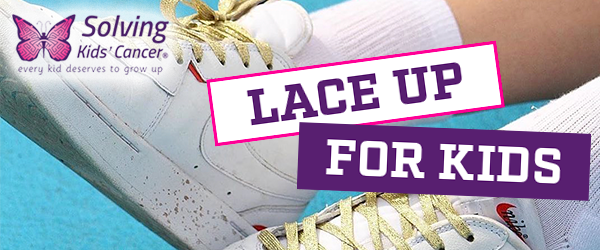 A poster for lace up for kids with a butterfly on it