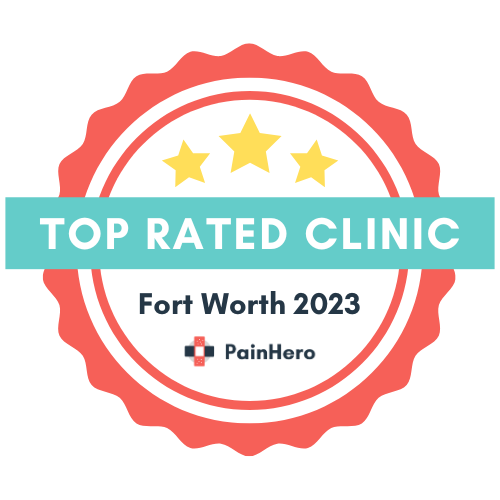 A logo for a top rated clinic in fort worth , texas.