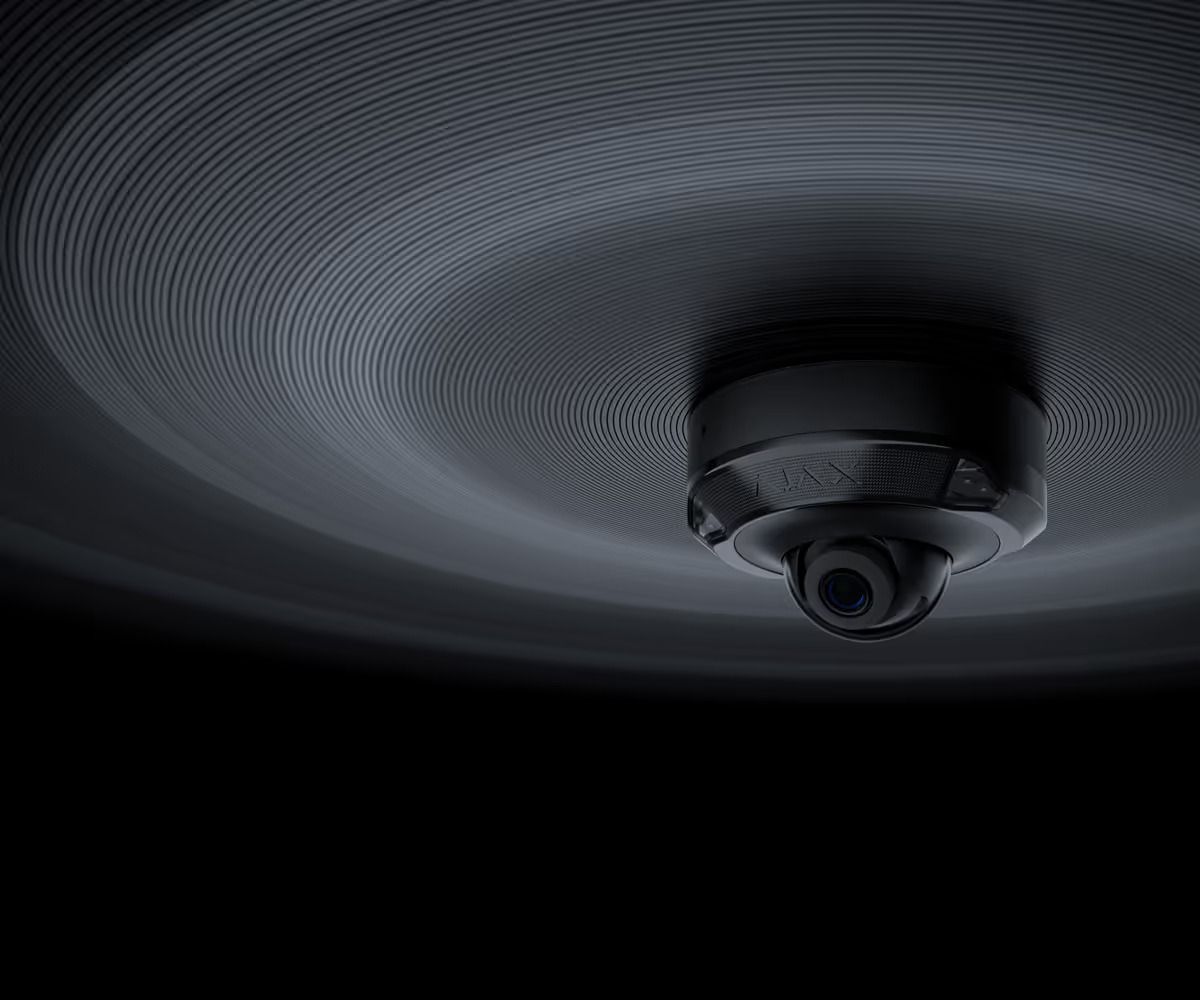Security Camera Mounted on a Textured, Circular Ceiling With Concentric Circles — Cussler NQ in Hamilton Island, QLD