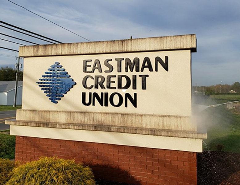 Commercial Jet Wash — Eastman Credit Union Before Power Wash in Tri-City, TN