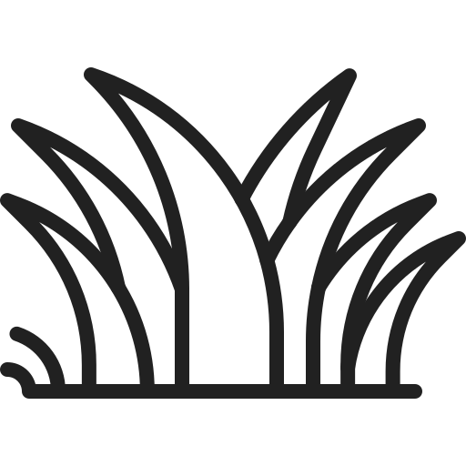 Black stylized grass blades icon on a white background