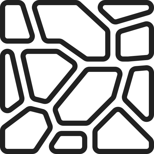 Abstract black outlined mosaic pattern on a white background