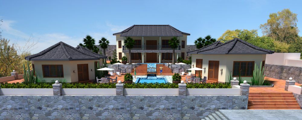 3D model of large house with pool — Honolulu, HI — DRAFTECHi LLC