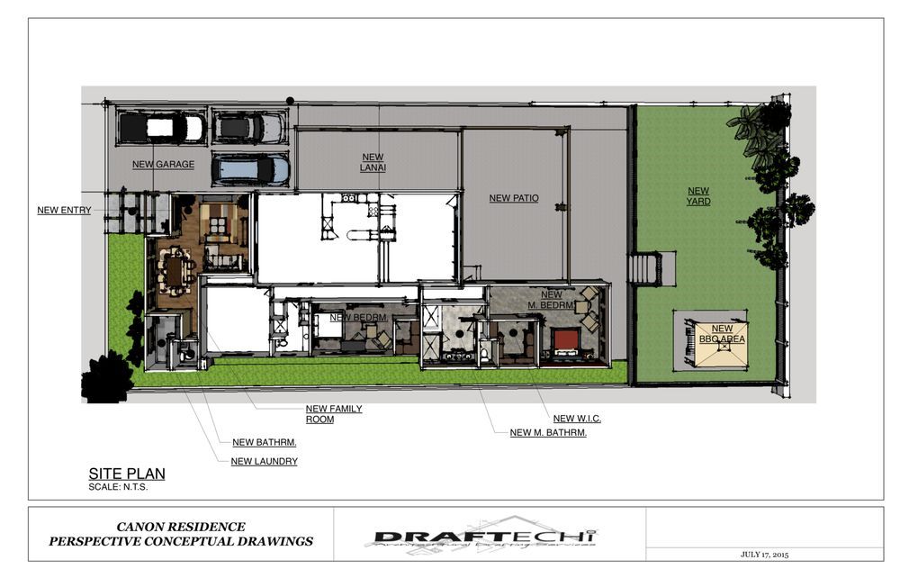 Blueprint of large house — Honolulu, HI — DRAFTECHi LLC