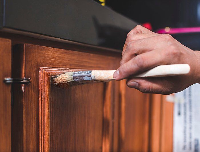 Varnishing The Wooden Cabinets