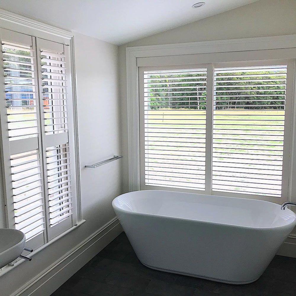 Bathroom Featuring Elegant Window Shutters — Southern Blinds & Awnings In Balaclava NSW