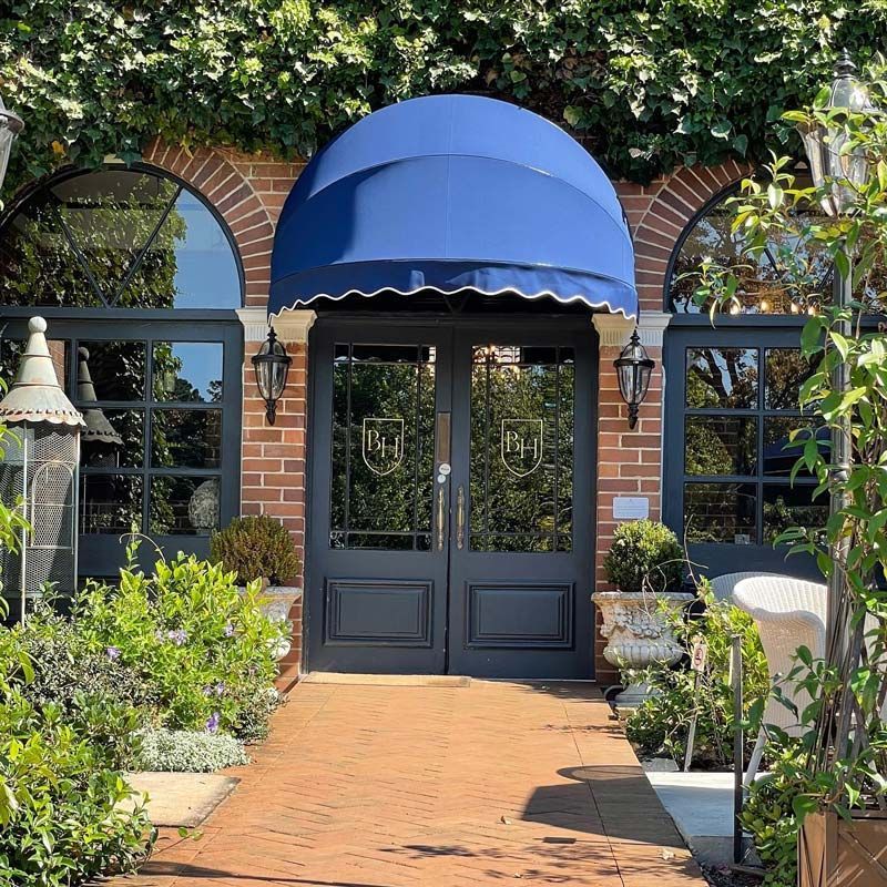 Stylish Blue Carriage Awning — Southern Blinds & Awnings In Wilton NSW