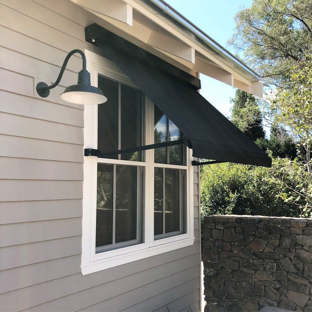 Freshly Installed Black Window Awning — Southern Blinds & Awnings In Balaclava NSW