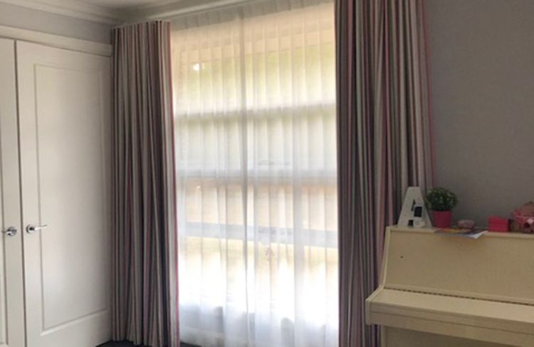 Elegant S-Fold Blockout Curtain with Box Pleat Sheers — Southern Blinds & Awnings In Balaclava NSW