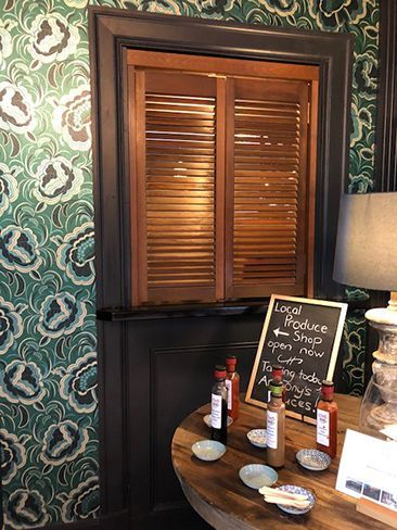 Country Manor in the Southern Highlands with Stained Cedar Shutter Pair — Southern Blinds & Awnings In Balaclava NSW