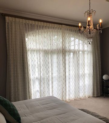 Triple Pinch Pleat-Sheer with 3 Pass Detached Lining Behind — Southern Blinds & Awnings In Balaclava NSW