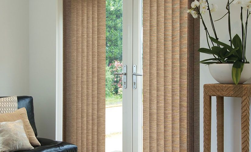 Elegant Brown Vertical Blinds in Stylish Setting — Southern Blinds & Awnings In Balaclava NSW