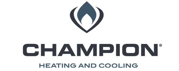 Champion Heating and Cooling logo with a flame icon above the company name.