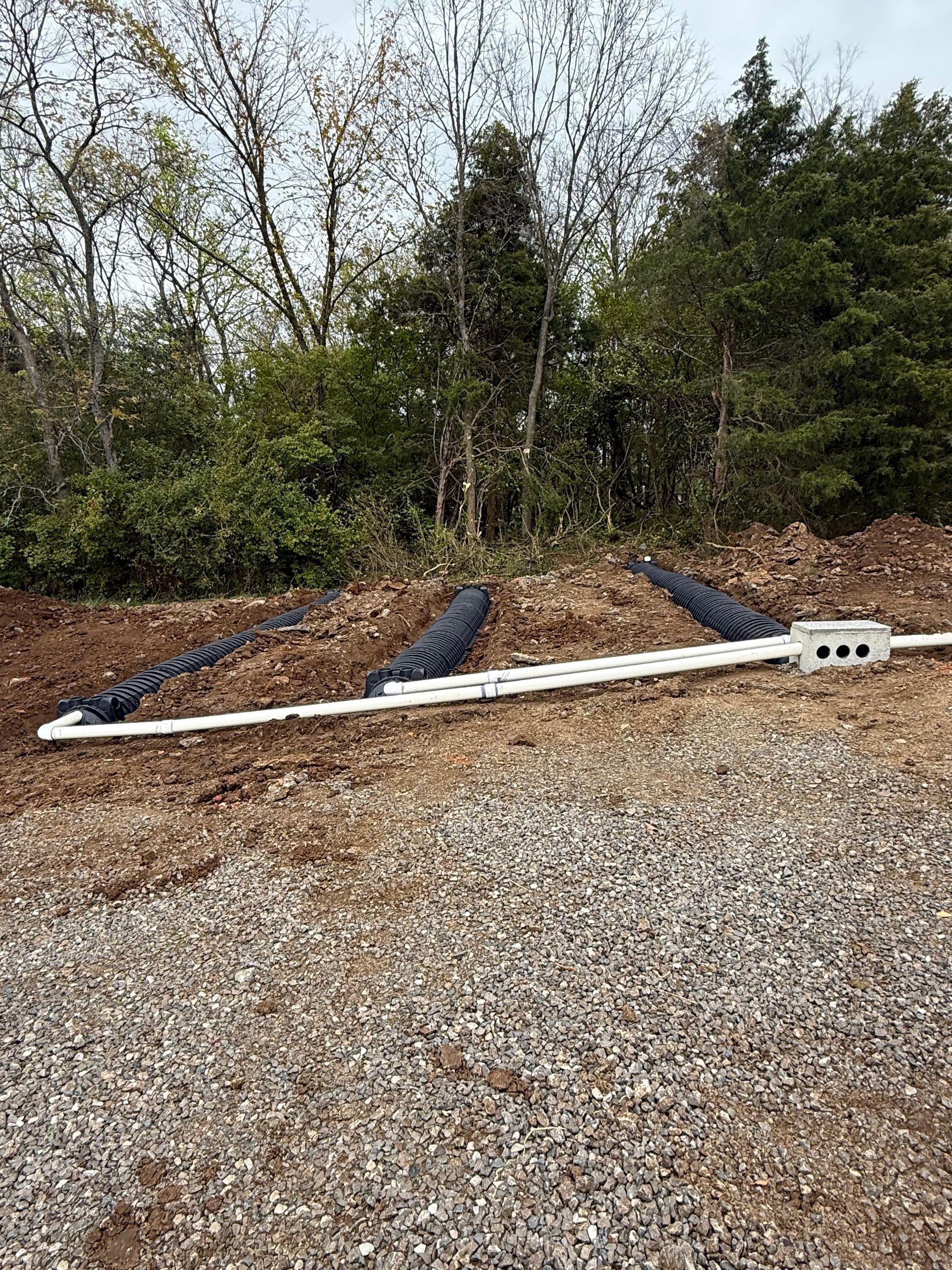 A chamber septic system installation. 