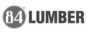 A black and white logo for 84 lumber