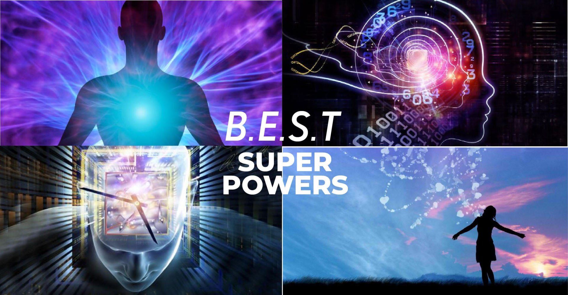 A collage of four pictures with the words `` best super powers ''