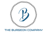 Logo: Blue script "B" inside a circular, woven border, with "THE BURGEON COMPANY" below in teal.