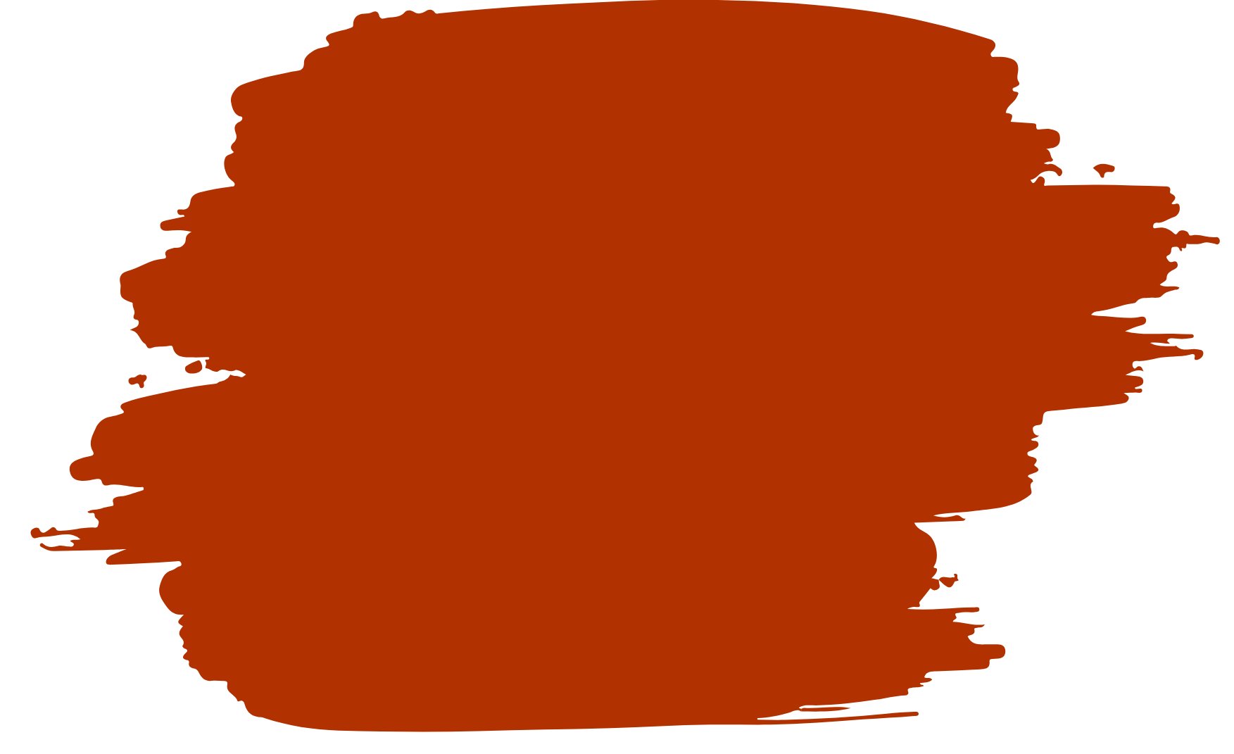 A brush stroke of red paint on a white background