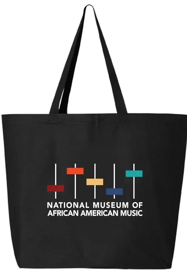 A black tote bag from the national museum of african american music