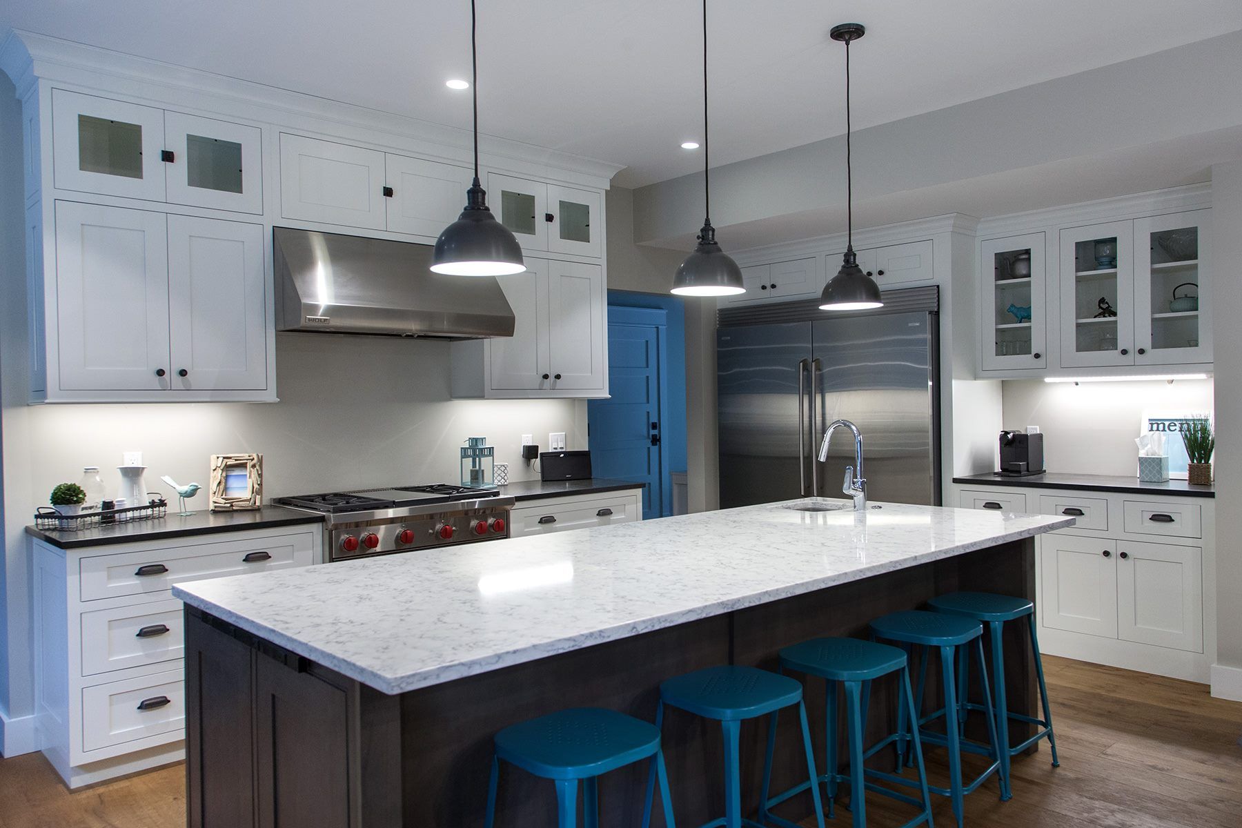 Kitchen Showroom — Neat Looking Kitchen with White Cabinetry in Traverse City, MI