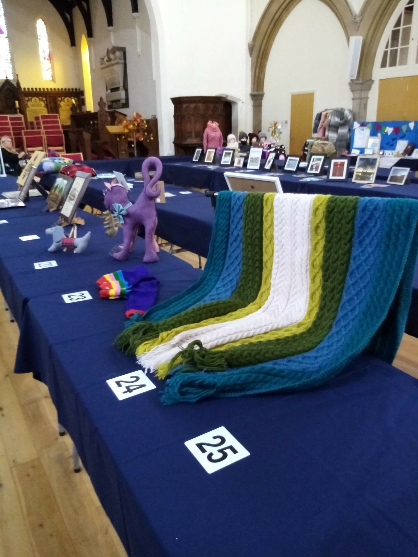 A table with a number 25 on it