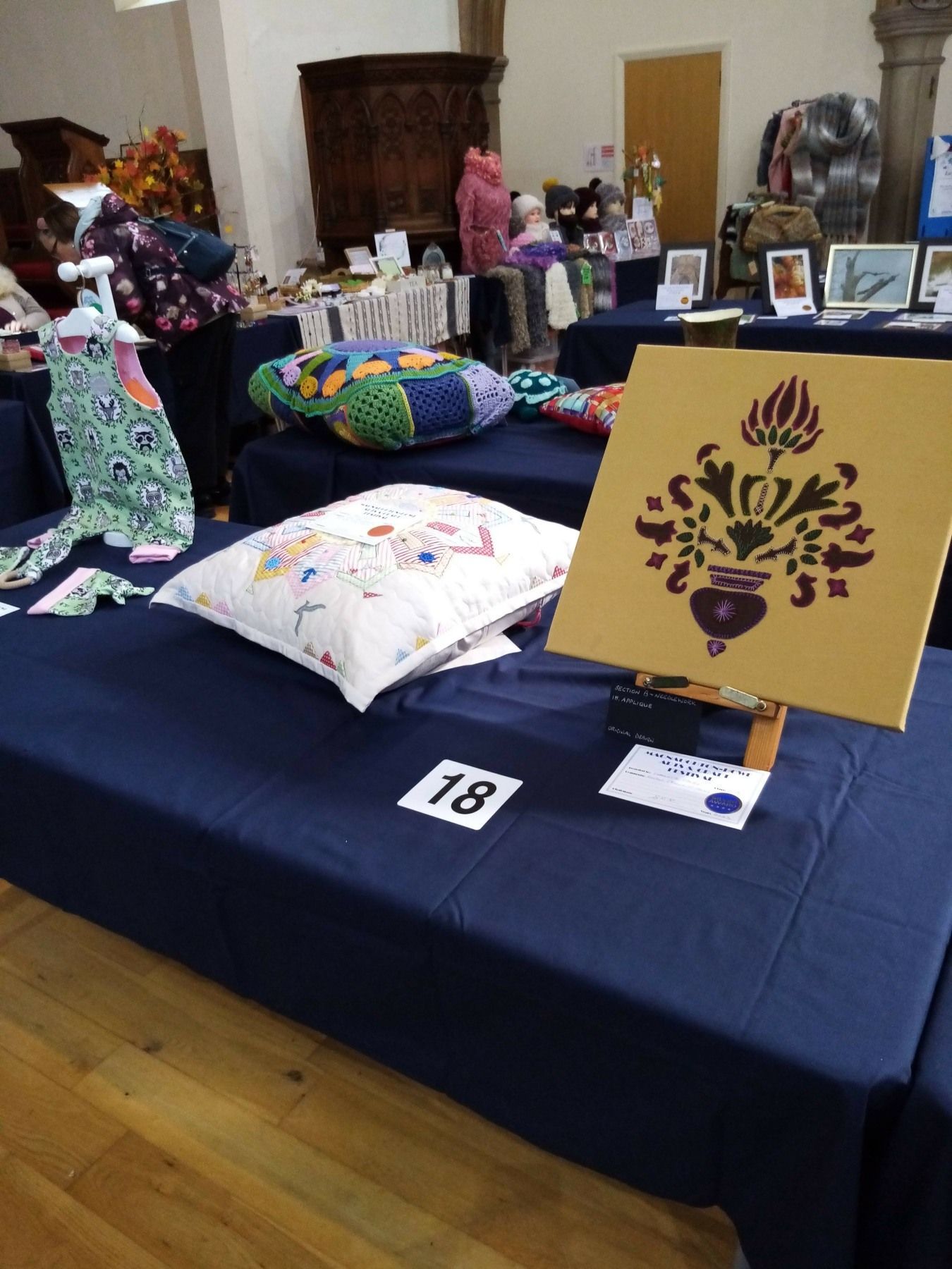 A table with a sign that says 18 on it