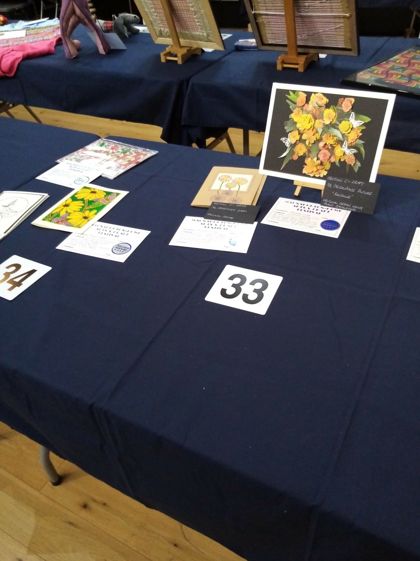 A table with a number 33 on it