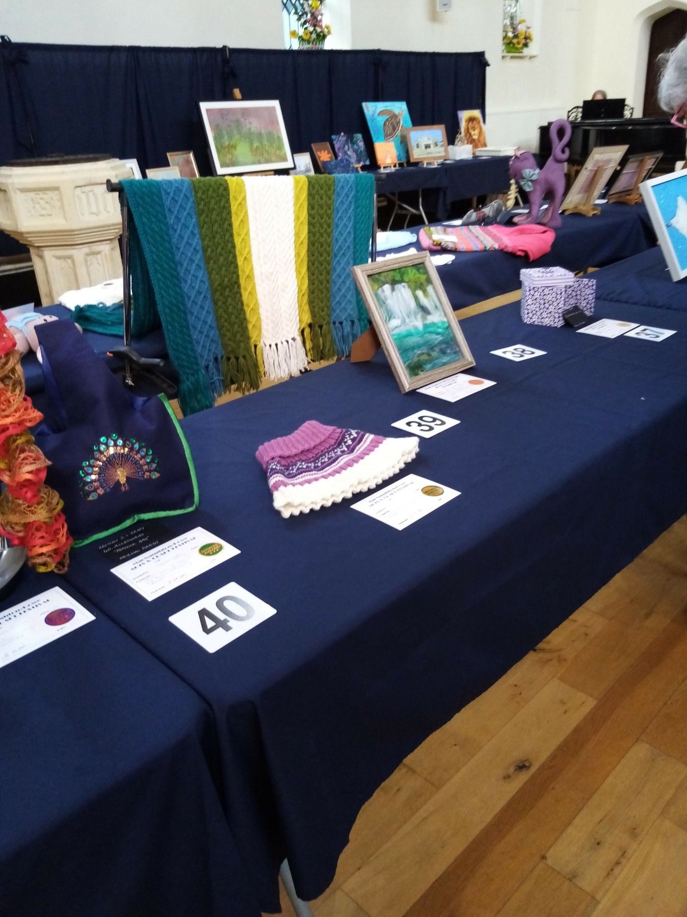 A table with a number 40 on it