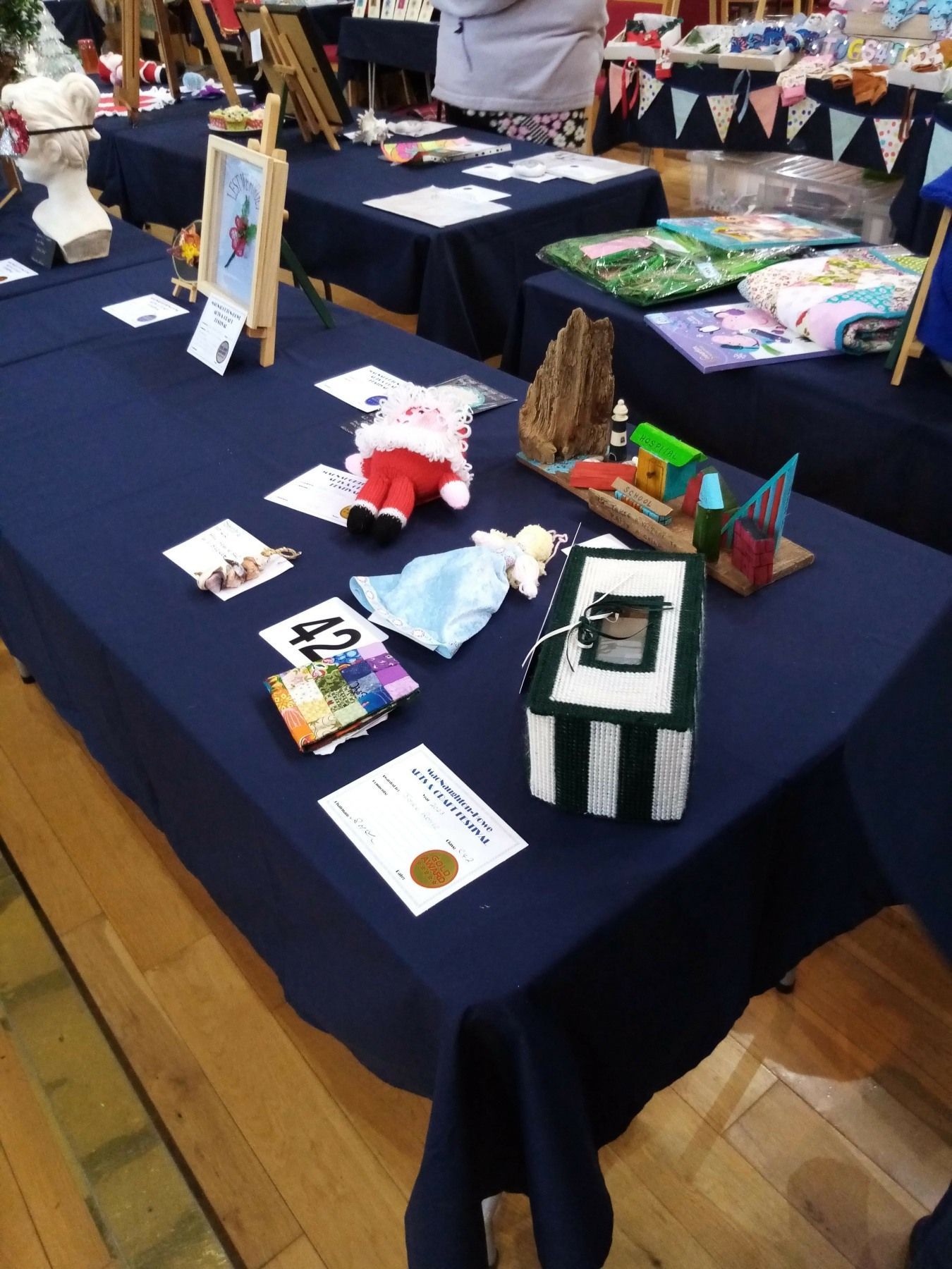 A table with a sign that says 40 on it