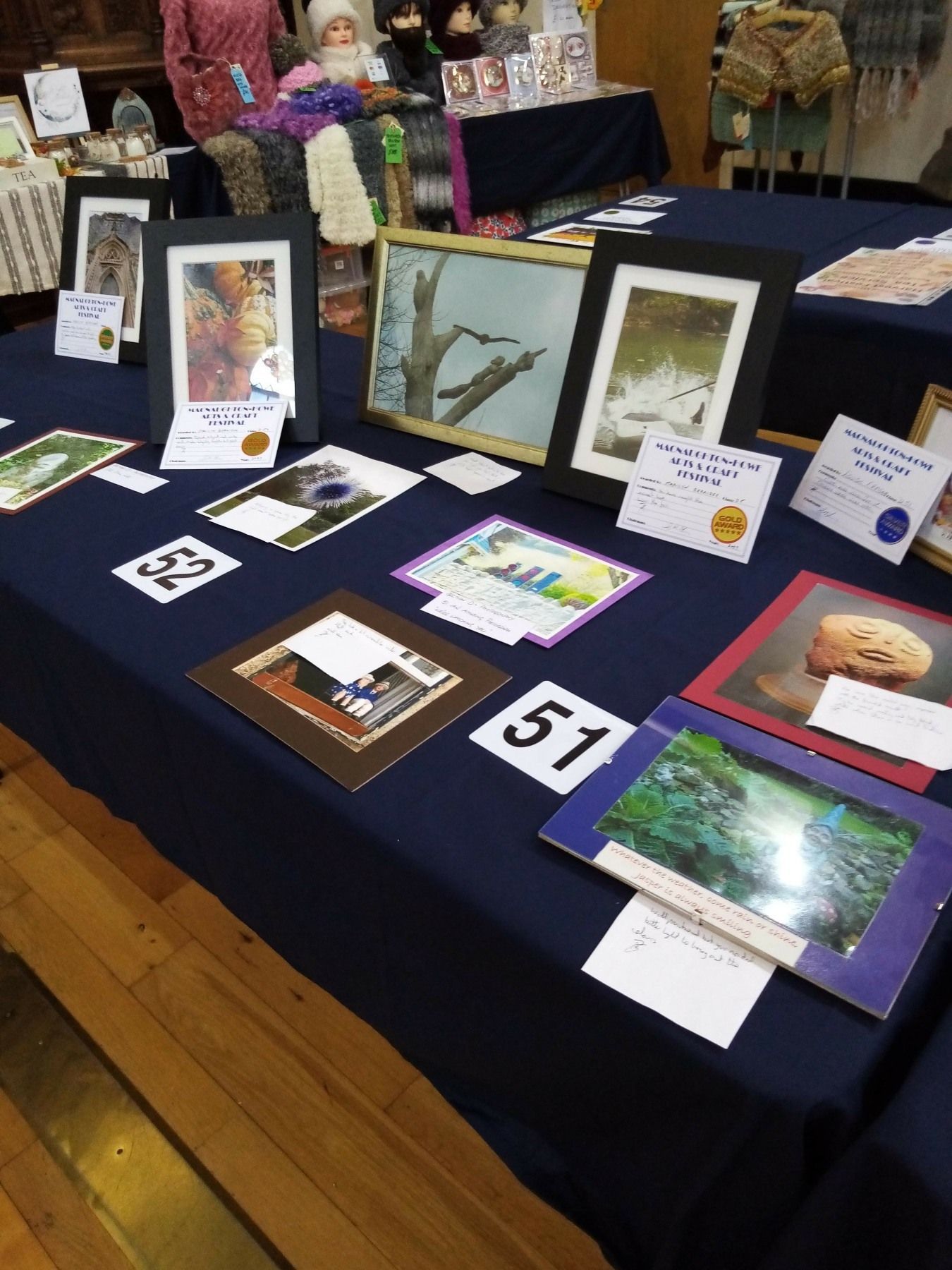 A table with pictures on it and the number 51 on it