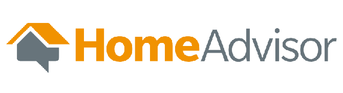 A logo for home advisor with an arrow pointing up