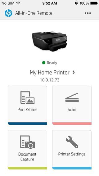 hp aio printer remote app