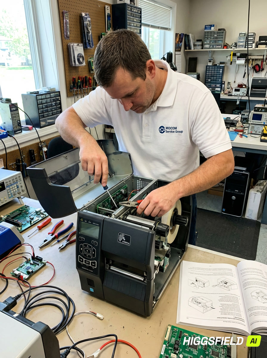 hire technician thermal barcode label repair