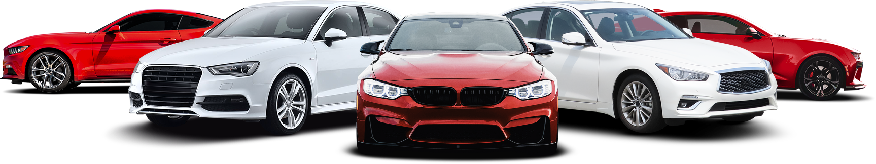 Five cars of various colors lined up | Balkan Auto Care