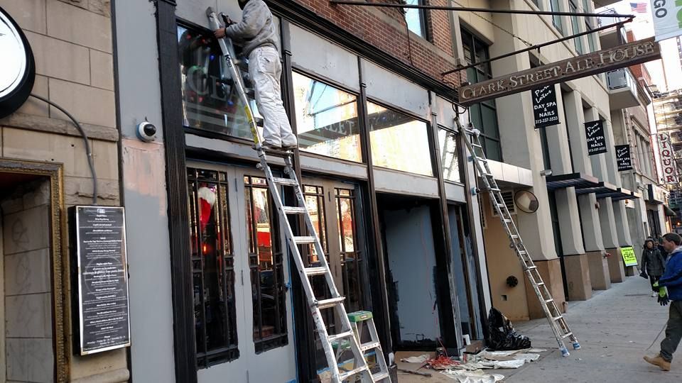 Painting A Store with Black Color Side View - Chicago, IL - McMaster Painting