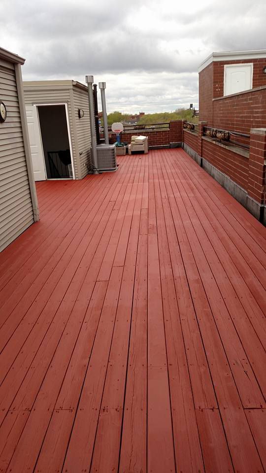 Red Wooden Deck on the Roof — Chicago, IL — McMaster Painting