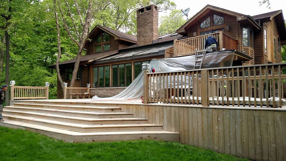 Large House With a Wooden Deck and Stairs — Chicago, IL — McMaster Painting